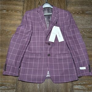 Never-worn, Calvin Klein Purple Sport Coat with Windowpane Pattern